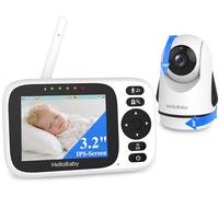 HelloBaby Baby Monitor Senza WiFi, Neonati Schermo da 3.2 '', Interfono Bidirezionale,Visione Notturna, Modalità VOX/ECO, Rilevamento della Temperatura, Ninna Nanna e Portata di 1000 Piedi