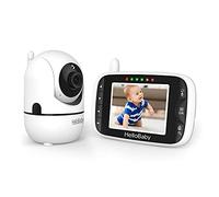 HelloBaby Babyphone con fotocamera e audio Baby Monitor con fotocamera telecomandata Pan-Tilt 2x zoom digitale 355°/120°, schermo LCD a colori (HB65)