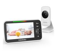 HelloBaby Babyphone Videocamera Baby Monitor con telecamera e visione notturna 5" schermo LCD a colori Telecamera di Visione Notturna Infrarossi Modalità ECO Display Temperatura Sleepie