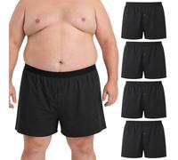 Hellomamma Boxer Uomo Taglie Forti: 100% Cotone Larghi con Bottoni Davanti | Fascia Elastica Morbida 3,5 CM Vita Alta Senza Etichetta Casa Sonno Uso Quotidiano Traspiranti XL-5XL Pacco da 4