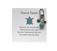 HELLORSO Portachiavi a forma di tartaruga da viaggio, realizzato a mano, con iniziale a forma di tartaruga, regalo personalizzato con ciondolo a forma di tartaruga 3D, regalo di viaggio, M, taglia