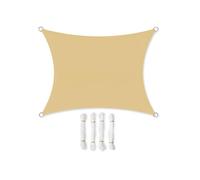 Helloshop26 3 x 4 m Tenda parasole impermeabile 93% di protezione UV in poliestere resistente agli strappi resistente alle intemperie per terrazza giardino campeggio sabbia 12_0001733