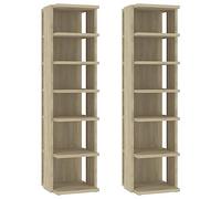 Helloshop26 Armadi per scarpe Range Scarpe, armadio ingresso corridoio, soggiorno, set di 2 Sonoma 27,5 x 27 x 102 cm, marrone 02_0022128