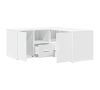 Helloshop26 Armadietto angolare bianco design pratico, grande stoccaggio, 160 x 40 x 45 cm, in legno di ingegneria, bianco 02_0055647