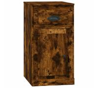Helloshop26 Armadietto laterale con cassetto portaoggetti pratico 40 x 50 x 75 cm in legno di ingegneria rovere affumicato 02_0048272