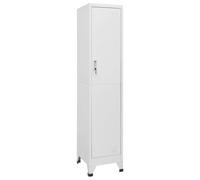 Helloshop26 Armadietto per armadietti, design industriale spogliatoio, 38 x 45 x 180 cm, con porta bloccabile, atmosfera moderna in acciaio, grigio 02_0046287