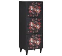 Helloshop26 Armadietto portaoggetti moderno rettangolare 40 x 33,5 x 110 cm Design floreale atmosfera creativa in legno di mango massiccio multicolore 02_0057869