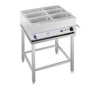 Helloshop26 Bain Marie 2.000 Watt 6 vasche GN 1/3 con tavolo e rubinetto di scarico in acciaio inossidabile 14_0000558