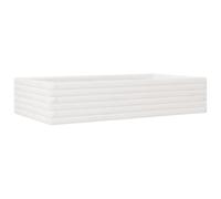 Helloshop26 Fioriera con letto rialzato per piante, fiori, terrazzo, giardino, 110 x 60 x 23 cm, legno di pino massiccio, bianco 02_0037362