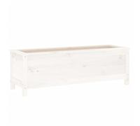 Helloshop26 Fioriera con letto rialzato per piante, fiori, terrazzo, giardino, 119,5 x 40 x 39 cm, legno di pino massiccio, bianco 02_0039321