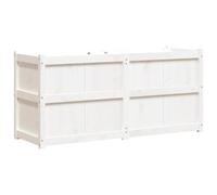 Helloshop26 Fioriera con letto rialzato per piante, fiori, terrazzo, giardino, 150 x 50 x 70 cm, legno di pino massiccio, bianco 02_0037448