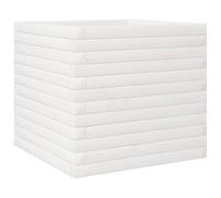 Helloshop26 Fioriera con letto rialzato per piante, fiori, terrazzo, giardino, 50 x 50 x 45,5 cm, legno di pino massiccio, bianco 02_0037637