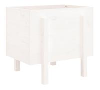 Helloshop26 Fioriera con letto rialzato per piante, fiori terrazzo, giardino, 62 x 50 x 57 cm, legno massello di pino bianco 02_0037761