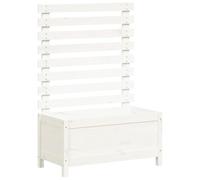 Helloshop26 Fioriera con letto rialzato per piante, fiori, terrazzo, giardino, con supporto, 79 x 39,5 x 114 cm, in legno di pino massiccio, bianco 02_0038218