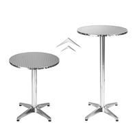 Helloshop26 Mangia in piedi in alluminio diametro tavolo 60 cm diametro piede 5,8 cm non pieghevole altezza regolabile 70/110 cm grigio 2008192