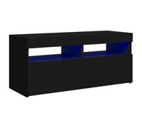 Helloshop26 Mobile TV multimediale mensola TV Credenza TV Sala da pranzo Soggiorno Camera con luci LED 90 x 35 x 40 cm, nero 02_0026626