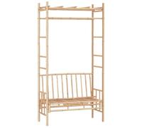 Helloshop26 Panca da giardino mobile da patio esterno terrazza con pergolato 116 cm Bambù 02_0011638