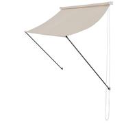 Helloshop26 Parabrezza Parasole per il fissaggio alla parete retrattile, telaio in acciaio, 400 x 120 cm, beige 03_0001115