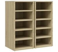 Helloshop26 Scarpiera Range Scarpe, Archivio Ingresso Corridoio Soggiorno Set di 2 Sonoma Legno Ingegneria Marrone 02_0022130
