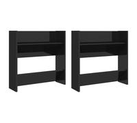 Helloshop26 Scarpiera Range Scarpiera Armadietto per ingresso corridoio soggiorno da parete Set di 2 lucidi 60 x 18 x 60 cm, colore: nero 02_0022147