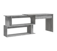 Helloshop26 Scrivania Tavolo Posta di Lavoro Mobile Computer Studio Angolare Sonoma 200 x 50 x 76 cm Legno Ingegneria Grigio 02_0023696