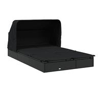 Helloshop26 Sedia a sdraio a 2 posti con tetto pieghevole, 213 x 118 x 97 cm, colore: nero 02_0012189