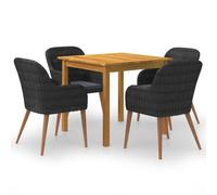 Helloshop26 Set da pranzo da giardino, 5 pezzi, nero 02_0013865