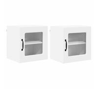 Helloshop26 Set di 2 pensili da cucina moderni con pratici ripiani, 40 x 31 x 40 cm, in legno di ingegneria, bianco 02_0054182