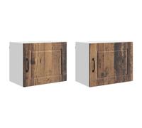 Helloshop26 Set di 2 pensili da cucina moderni con ripiani 50 x 31 x 40 cm in legno di ingegneria, legno antico 02_0054258