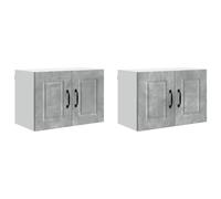 Helloshop26 Set di 2 pensili da cucina moderni con ripiani 60 x 31 x 40 cm, in legno di ingegneria, grigio cemento 02_0054267