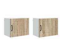 Helloshop26 Set di 2 pensili da cucina moderni con ripiani Organizzazione pratica, 50 x 31 x 40 cm, in legno di ingegneria, rovere Sonoma 02_0054246
