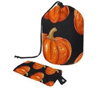 Helloween Pumkins 2_171 - Trousse con coulisse, multifunzione, organizer per trucchi e articoli da toeletta, Multicolore 13, 9.9x6.9in/25.2x17.6cm;6x3.5in/15.2x8.8cm