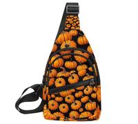 Helloween Pumkins 3_59 Sling Bag, Crossbody Sling Backpack Travel Hiking Chest Bag Daypack per borse borsa a tracolla donna uomo, Multicolore 15., 11.8x7x1.5in/30x18x4cm