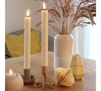 hellum 2 candele a LED con timer, con fiamma tremolante, con telecomando, con funzione timer, funzionamento a batteria, 24,5 x 2,2 cm 151831