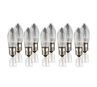 hellum 950021 - Candele di ricambio a filamento 8 V, 3 W, per ghirlande di luci e archi, 10 pezzi, E10 (diametro 10 mm), adatte per 30 fuochi, 22 lumen, per interni
