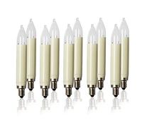 hellum Candele di ricambio, 23 V, 3 W, per catene luminose e arco, 10 candele E10 (diametro 10 mm), adatte per 10 punti di combustione, 22 lumen, per interni ed esterni 908015