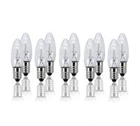 Hellum Candele di ricambio per arco di candele, 10 pezzi 8V 2W candela scanalata per candele dell'albero di Natale luci fatate per esterno e interno con 30 punti luminosi, lampadine per arco di