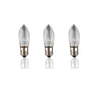 Hellum Candele di ricambio per filamenti da 48 V 3 W per ghirlande luminose e archi, 3 candele a striature E10 (10 mm di diametro), adatte per 5 bruciatori, 15 lumen, per interni 915136