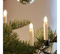 Hellum catena luci albero Natale LED-filamento, Made in Germany, catena clip, 20 luci, lunghezza 13,3 m, bianco caldo, fusto avorio, per interni, spina divisibile, <59 lm 814019