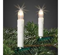 hellum Catena luminosa a forma di albero di Natale, candele con clip, 30 luci in bianco con gocce di cera, per interni con spina, lunghezza 11,60 m, colore cavo: verde < 59 Lumen 614039