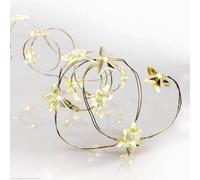 Hellum Catena luminosa con 40 LED e stelle, decorazione bianco caldo, lunghezza della luce 195 cm, cavo di alimentazione 30 cm, con timer, motivo a stelle di Natale, batteria 3xAA (non inclusa