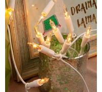 Hellum catena luminosa interno per albero Natale con 10 luci bianco caldo, decorazione moderna con cavo bianco e spina 1,35 m, soggiorno, illuminazione abete, decorazione natalizia <59 lm 831184
