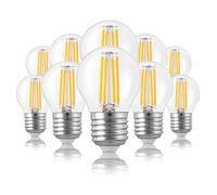 Hellum e27 Lampadina a goccia LED, lampadina e27 4,5 W, LED trasparente, 470 lumen bianco caldo, set da 10 mini lampade, bianco caldo, mini bulbo, 220445