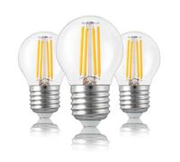Hellum E27 Lampadina a goccia LED, lampadina E27 4,5 W, luce LED trasparente, 470 lumen bianco caldo, set di 3 bulbi per mini frigorifero, luce bianca calda, mini bulbo, 220421