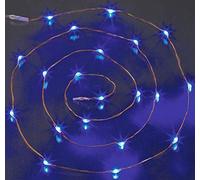 Hellum Ghirlanda di perle di rugiada con 20 LED, blu LED, cavo di rame con interruttore, funzionamento a batteria (2 batterie AA non incluse), illuminata 1,05 m, decorazione per interni 570724