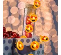 Hellum Ghirlanda luminosa LED a forma di cuore, 10 LED bianco caldo, cavo in rame, ghirlanda luminosa, occhi a forma di cuore, alimentata da pile (2 x AA incluse) 522969