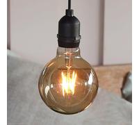 Hellum Lampada a sospensione a LED con batteria e telecomando, dimmerabile, lampadina dorata senza corrente per esterni e interni, decorazione a sospensione, impermeabile, con timer, 150414