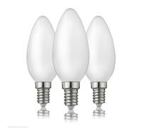 Hellum 207200 - Lampadina LED C35, attacco E14, luce bianca calda, 2700 K, 2 W, opaca, confezione da 3