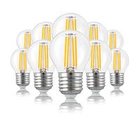 Hellum Lampadine di filamenti a LED base E27, 10 pezzi, 4,5W lampadina filamento LED sfera goccia, bianco caldo 2700K vintage lampada, chiaro 209112