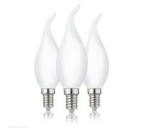 Hellum lampadina a vento filamento LED E14, 3 pezzi, 2,5W Lampadine di filamenti LED forma di fiamma, 250 lumen bianco caldo corrisponde lampadine candela da 25 watt, 2700 Kelvin opaco 207408